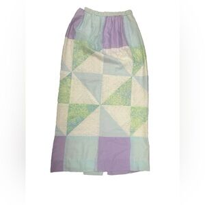 Vintage MCM Midge Grant Patchwork Maxi Skirt Pastel Boho Hippie Prairie Cottage‎